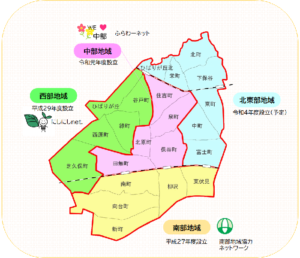西東京市地域協力ネットワーク区割り図